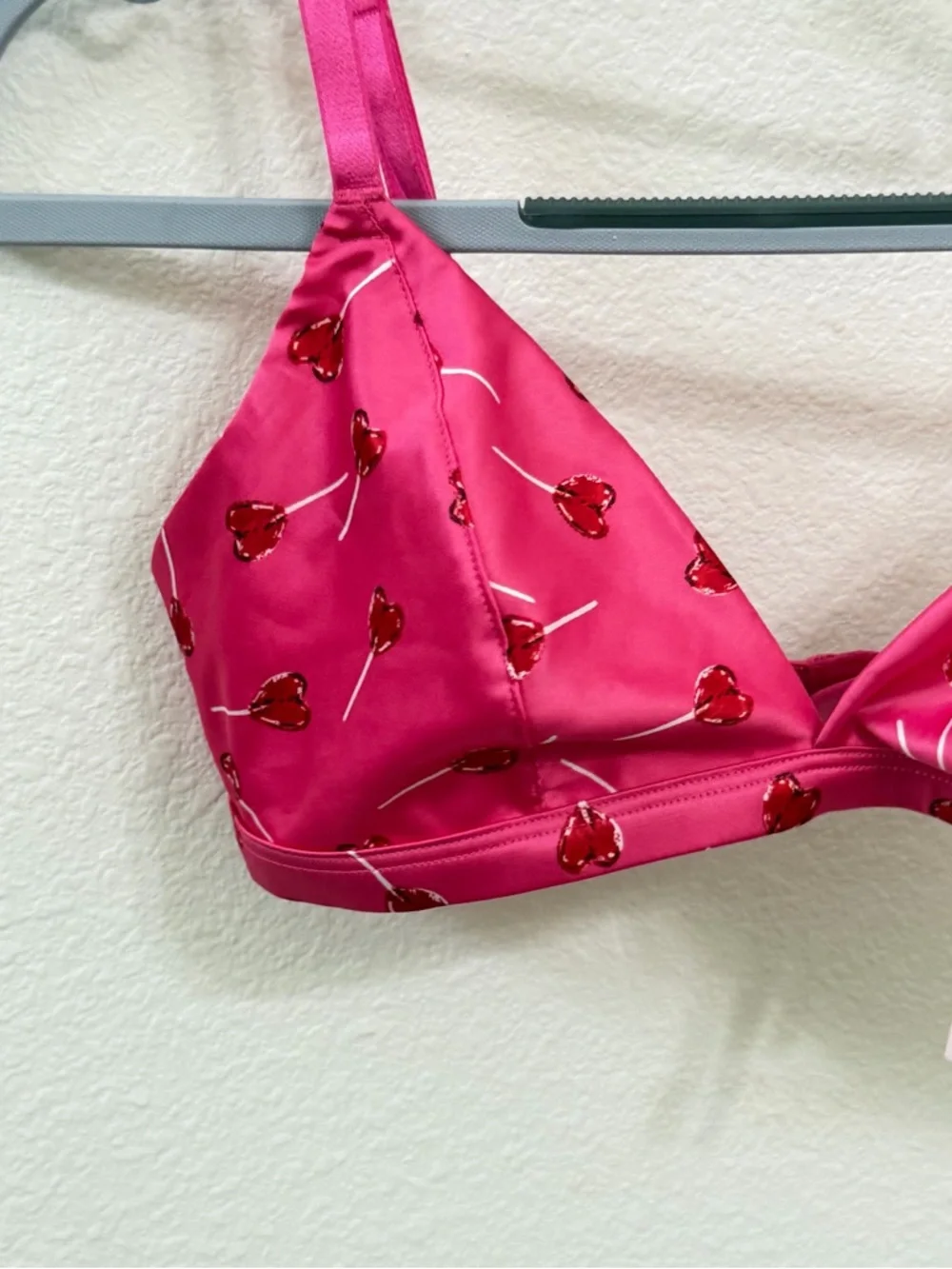 Victoria's Secret Hot Pink Cherry-Print Triangle Bralette - Picture 7 of 16